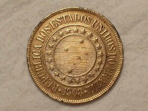 40 Réis - 1908 / Bronze / Mbc / Cod. 720.8