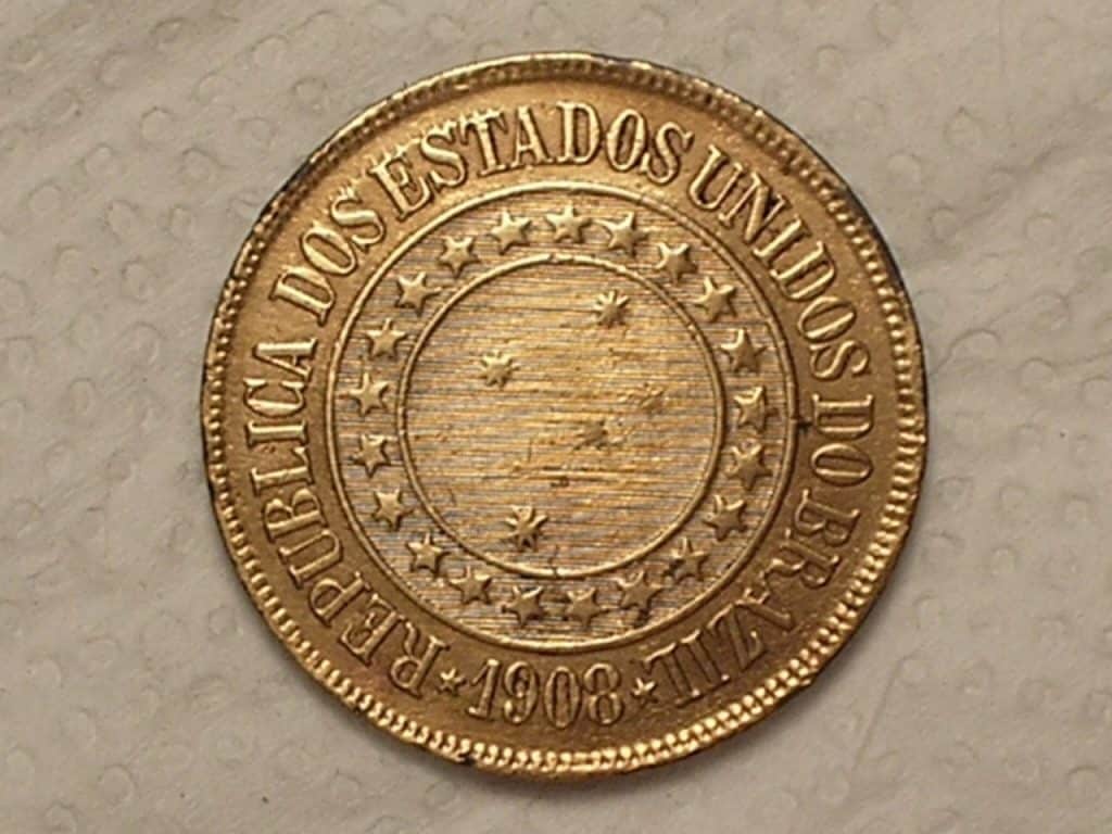 | Casa do Colecionador 40 Réis - 1908 / Bronze / Mbc / Cod. 720.8