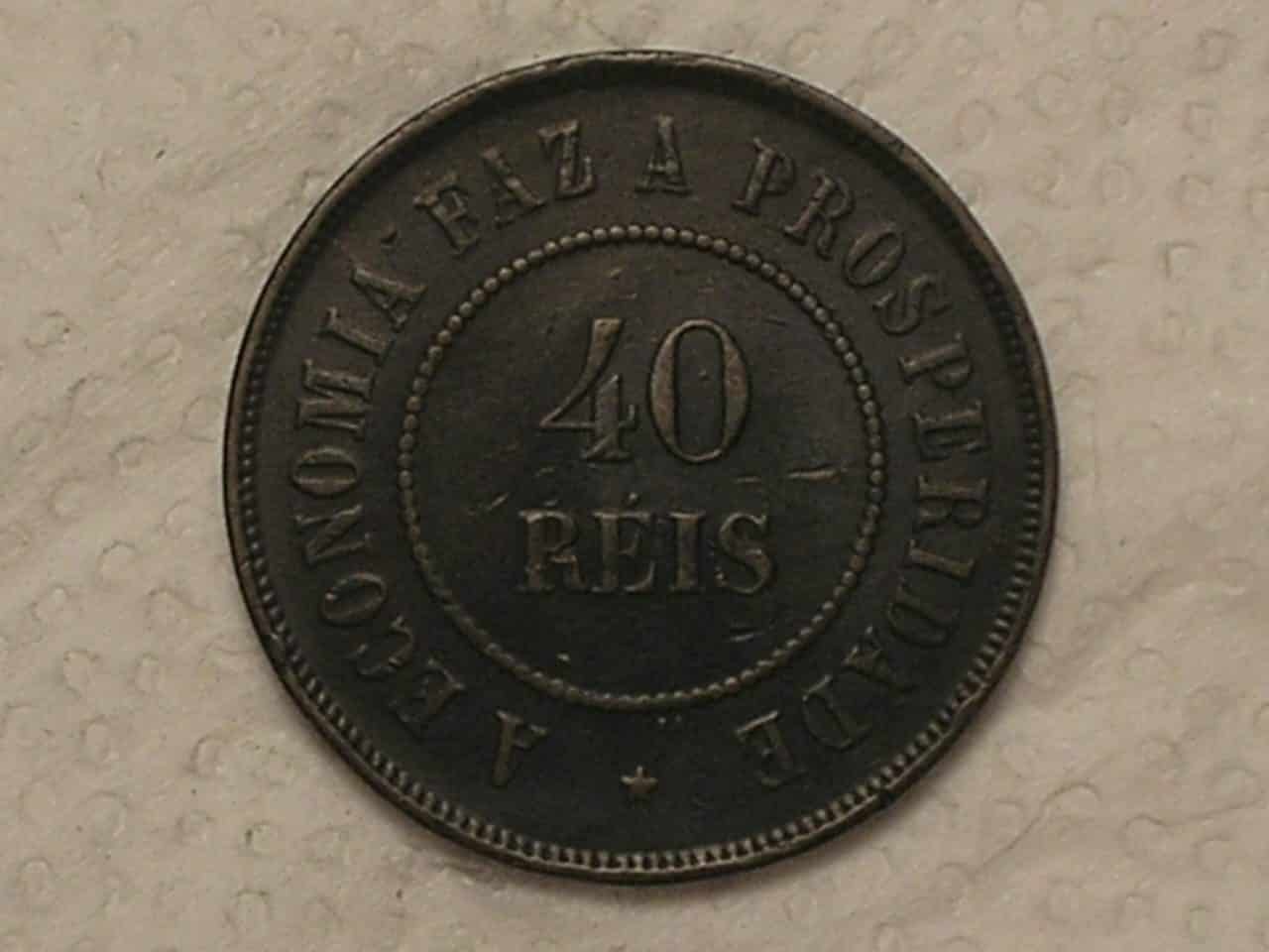 | Casa do Colecionador 40 Réis - 1908 / Bronze - Mbc/S - Cod. 720.6