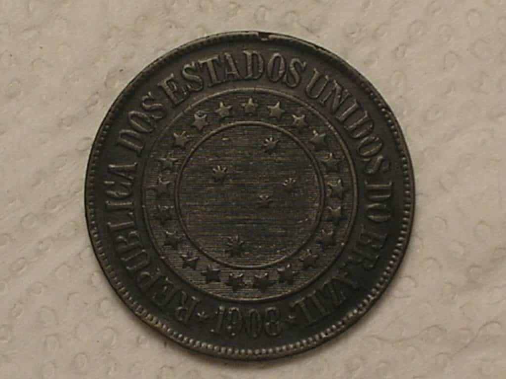 | Casa do Colecionador 40 Réis - 1908 / Bronze - Mbc/S - Cod. 720.6