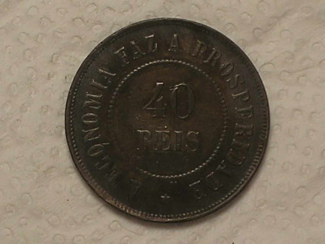 | Casa do Colecionador 40 Réis - 1909 / Bronze / Mbc / Cod. 720.1