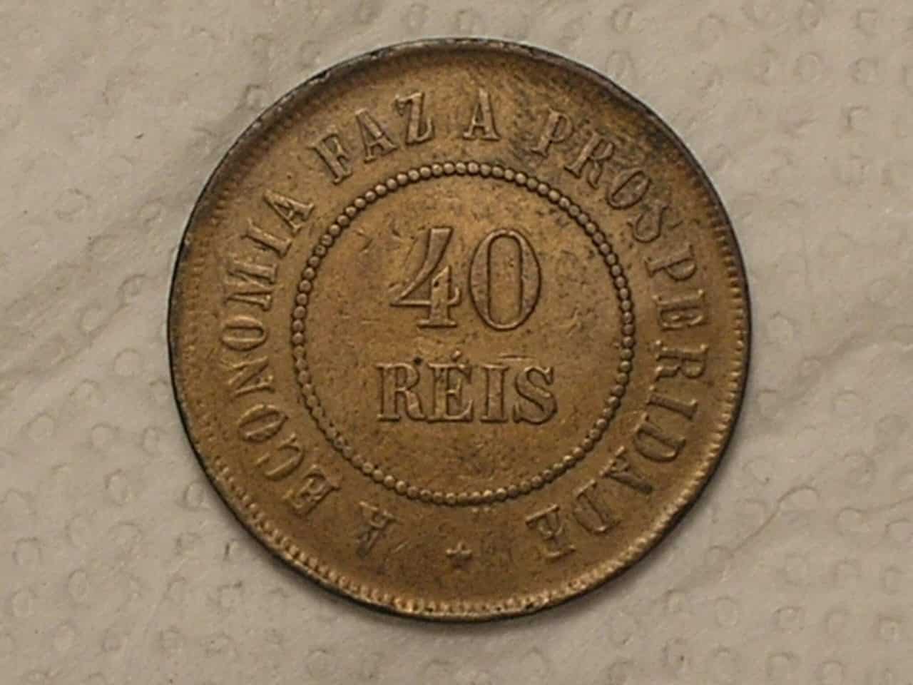 | Casa do Colecionador 40 Réis - 1909 / Bronze / Mbc / Cod. 720.3