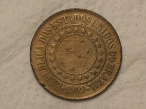 40 Réis - 1909 / Bronze / Mbc / Cod. 720.3