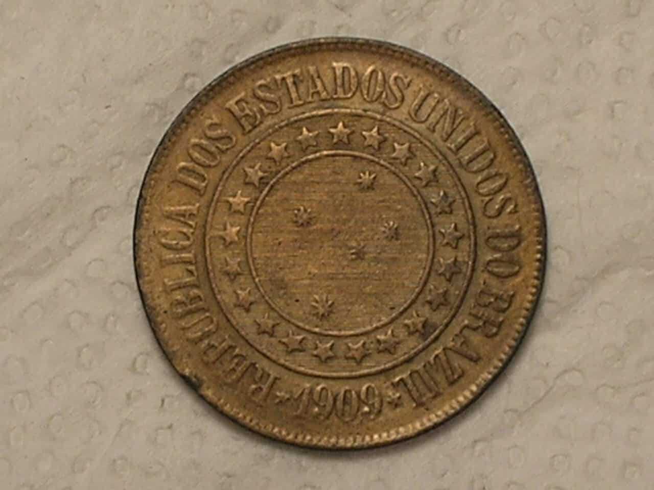 | Casa do Colecionador 40 Réis - 1909 / Bronze / Mbc / Cod. 720.3