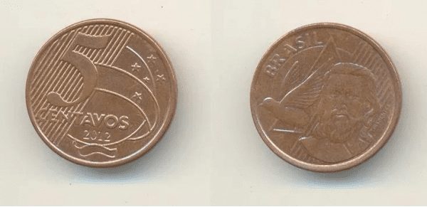5 CENT. REAL 2012 INVERTIDO .