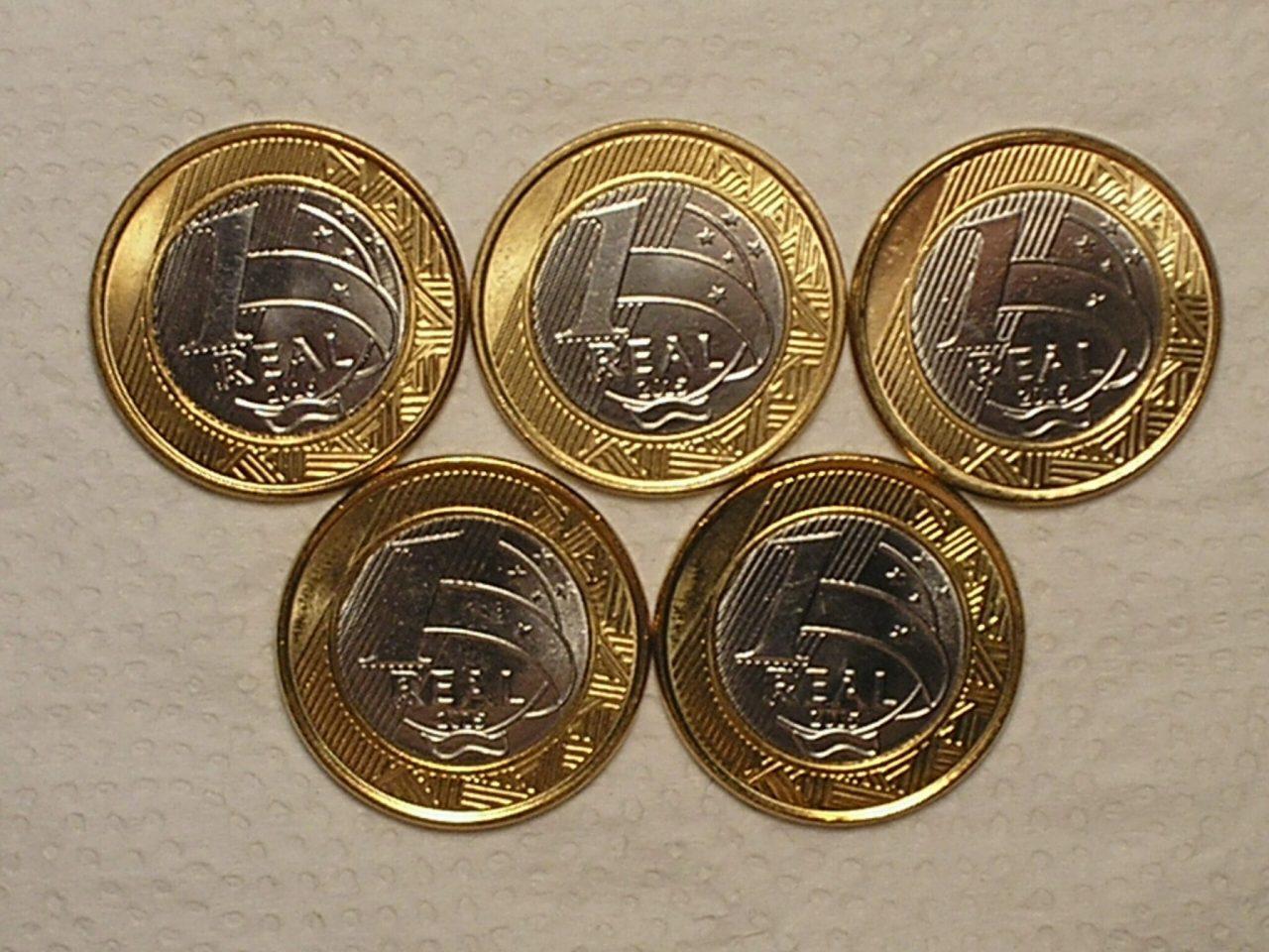 | Casa do Colecionador 5 Moedas Comemorativas das Olimpiadas 1 Real 2014/15 - Mascotes Gato e Cabeludo, Canoagem, Basquete e Bacen / Flor de Cunho / Cod. 170.4