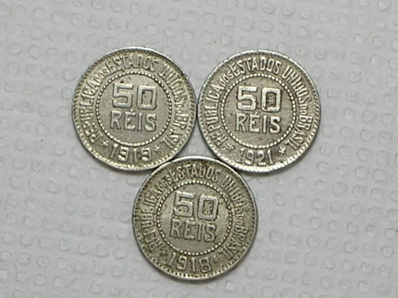 | Casa do Colecionador 50 Réis - 1918/1919/1921 - Cu/Niquel - cod. 100.6