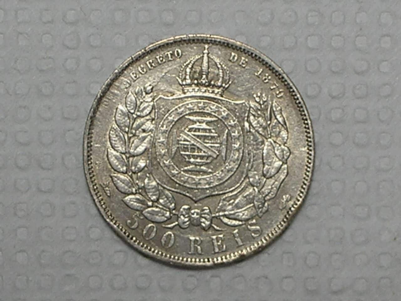 | Casa do Colecionador 500 Réis - 1889 do Império de Petrus II / Prata / Mbc / Data Escassa / Cod. 370