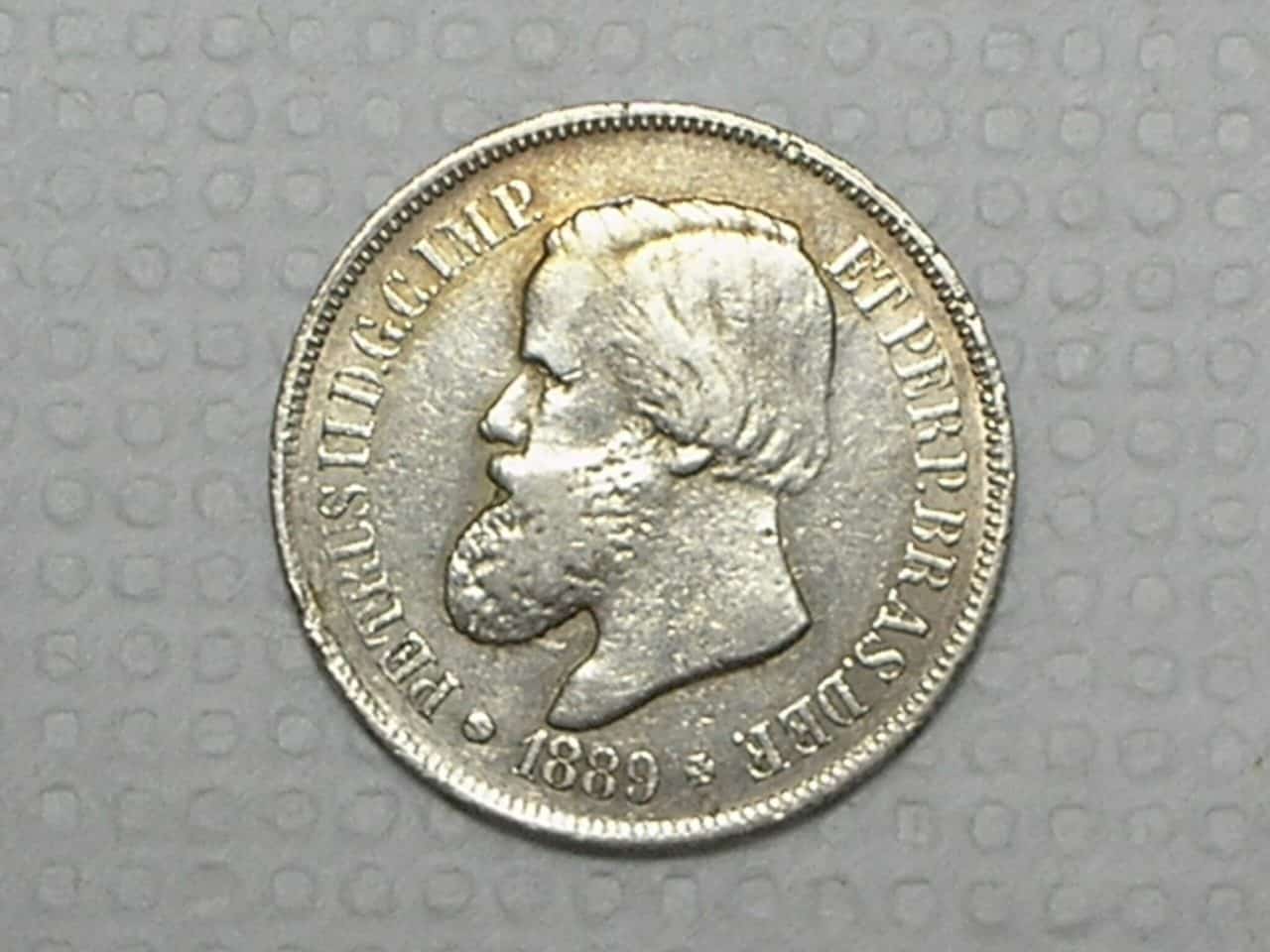 | Casa do Colecionador 500 Réis - 1889 do Império de Petrus II / Prata / Mbc / Data Escassa / Cod. 370
