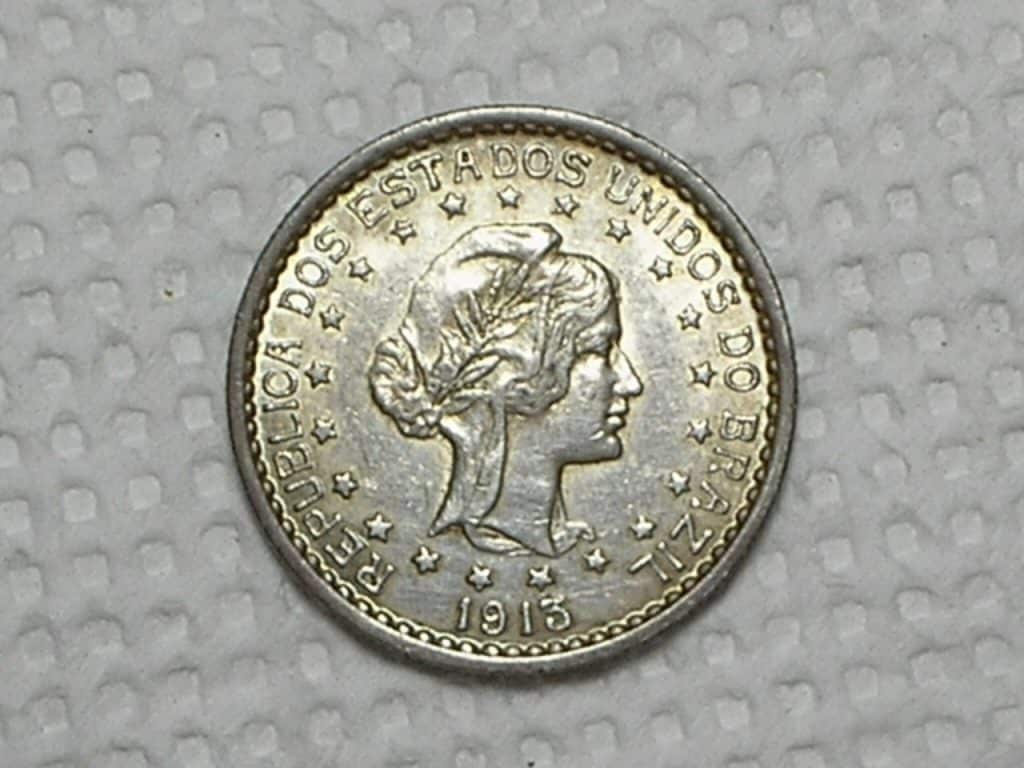 | Casa do Colecionador 500 Réis - 1913 / Estrelas Soltas / Bela peça Sob/Fc / Prata / Cod. 130