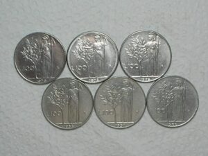 6 moedas da Itália) 100 Liras - 1956/1957/1960/1976/1978/1979 / Romanos / Cod. 240