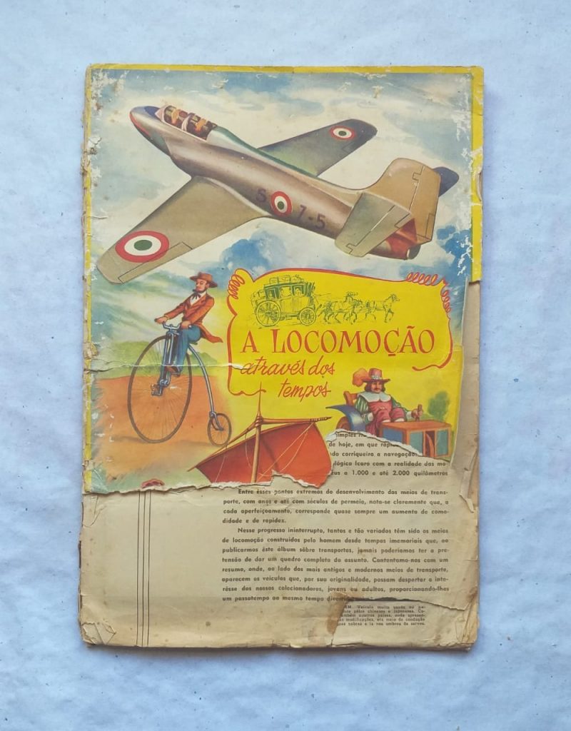 | Casa do Colecionador Álbum de Figurinhas - A Locomoção através dos Tempos (Completo) - Editora Vecchi - 1950