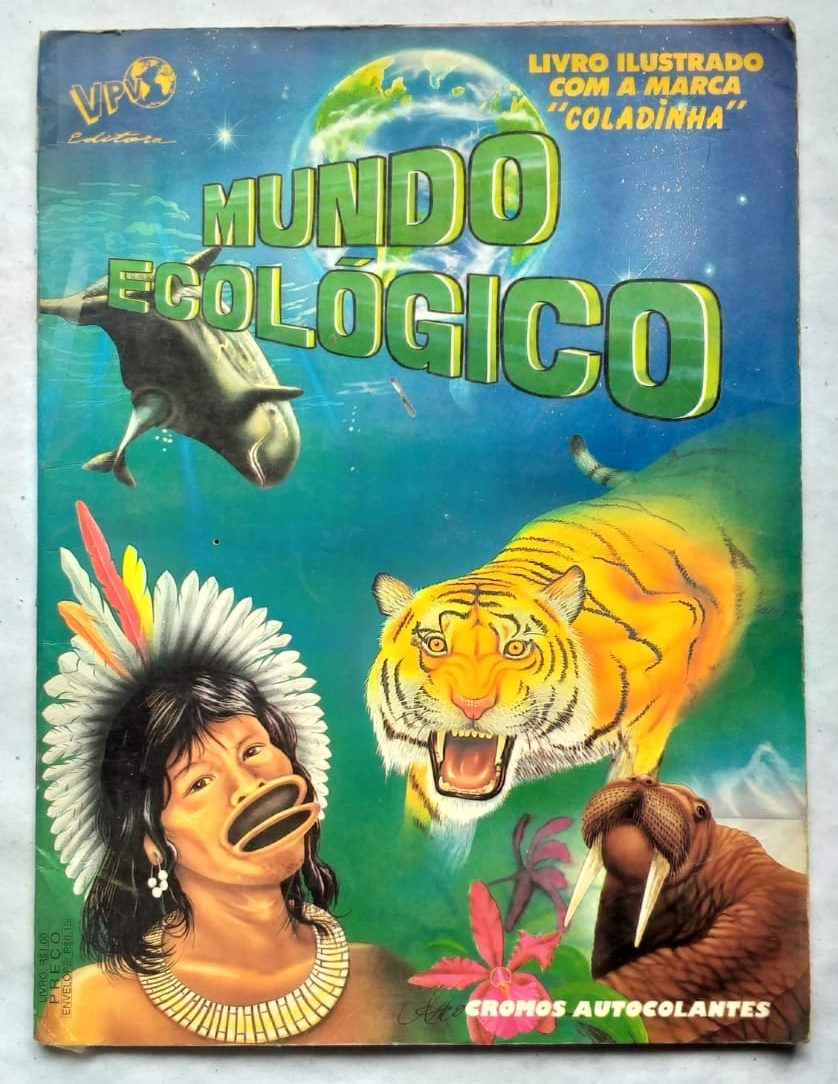 | Casa do Colecionador Álbum de Figurinhas - Mundo Ecológico (Incompleto com 57 fig coladas - SUCATA) 1994