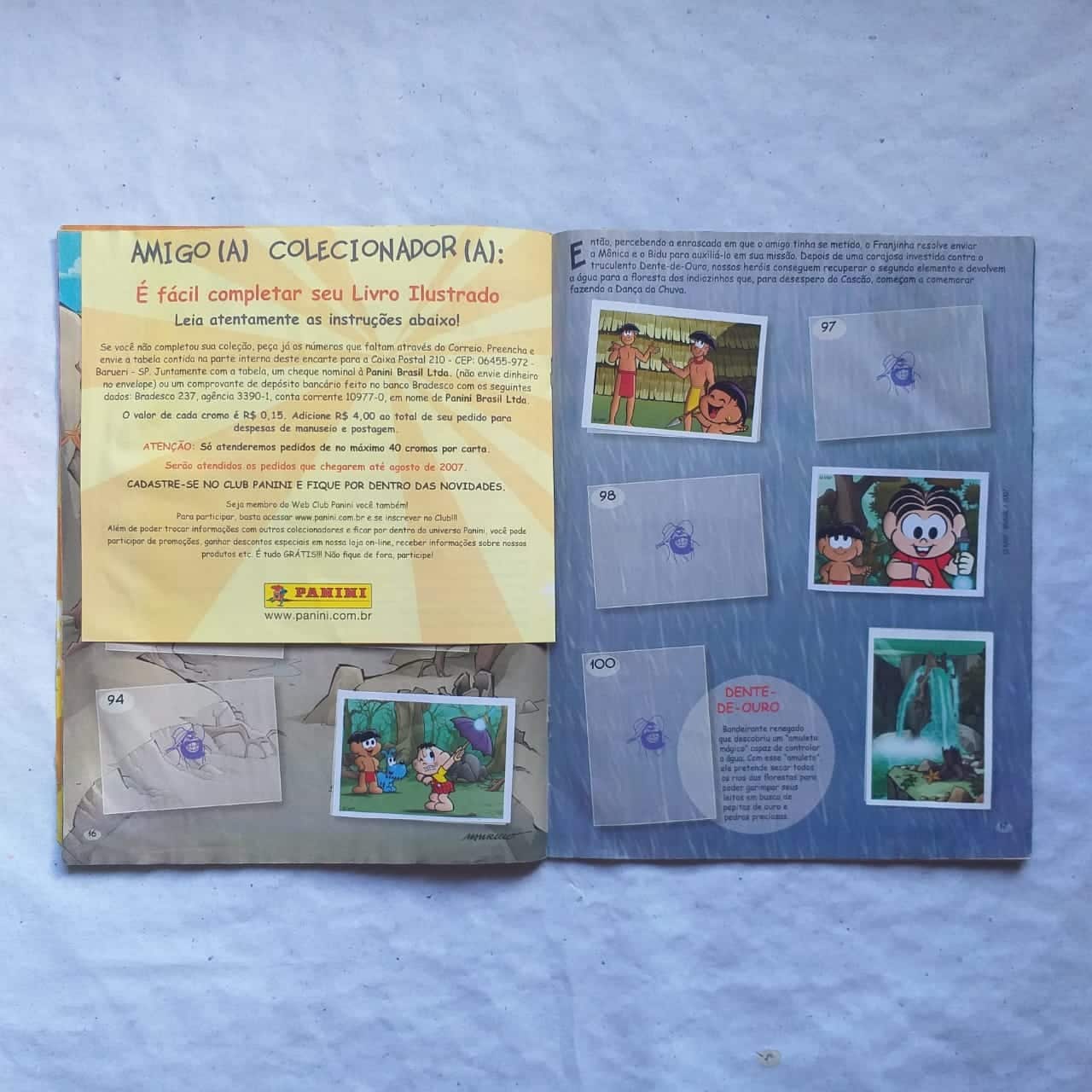 | Casa do Colecionador Álbum de Figurinhas - Turma da Mônica em Uma Aventura no Tempo (Incompleto com 31 fig coladas - SUCATA) 2007