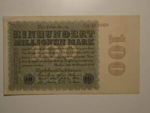 Alemanha 100 Millionen Mark 1923 Pick 107 Soberba Reichsbanknote Uniface Ca 182860
