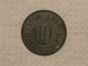 Alemanha Notgeld 10 Stadtamhof 1917 1a Guerra Mundial Metal Zinco Soberba Cod240