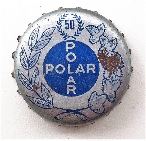 | Casa do Colecionador Antiga Tampinha Cerveja Polar - Azul - 50 Anos