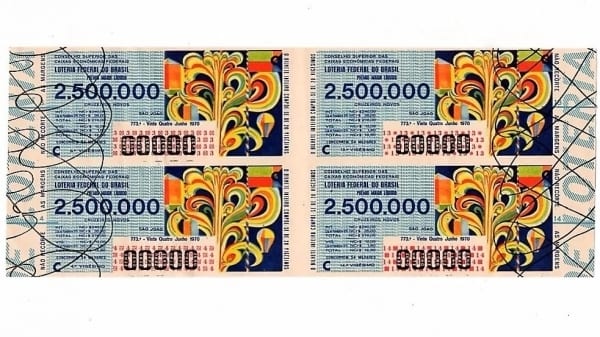 | Casa do Colecionador Bilhete Loteria Federal Brasil - Prova Numeração Zerada - São João - 1970