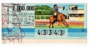 Bilhete Loteria Federal Do Brasil - 23 Festa do Peão Boiadeiro - Barretos ( SP ) - 1978