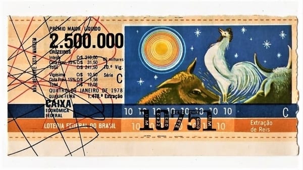 | Casa do Colecionador Bilhete Loteria Federal Do Brasil - Extração De Reis - 1978