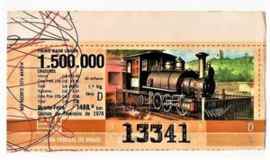 Bilhete Loteria Federal Do Brasil Locomotiva - São Simão ( SP ) - 1978