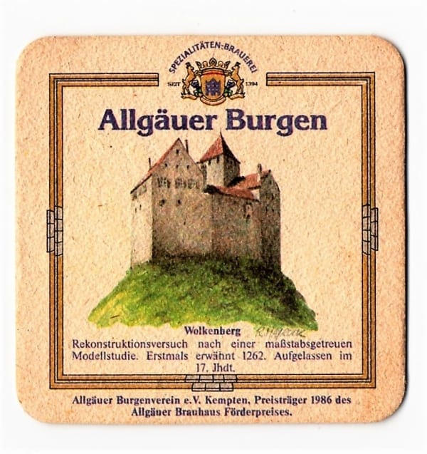 | Casa do Colecionador Bolacha de Chopp - Allgauer Burgen