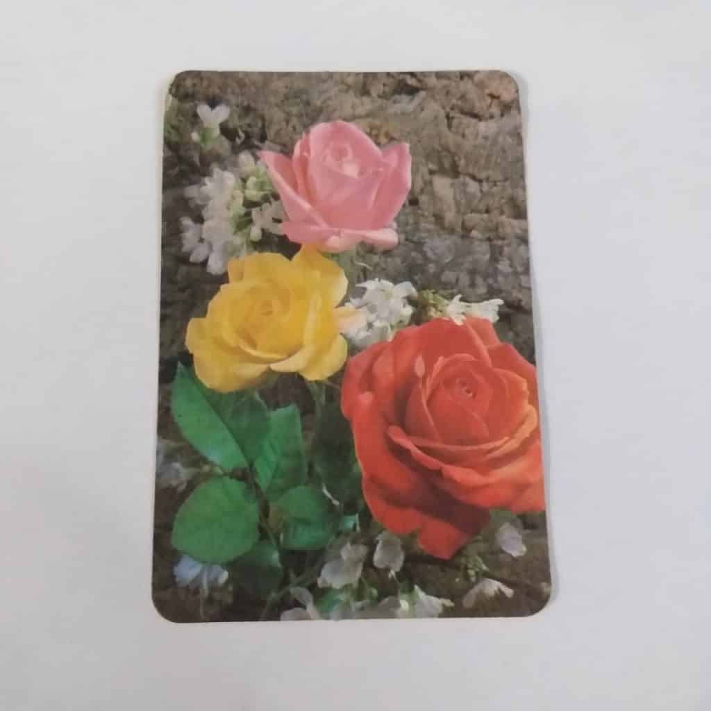 Calendário de Bolso (Tema Flores) - Ano 1986