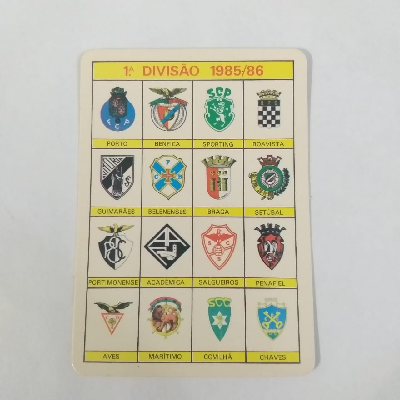 Calendário de Bolso (Tema Futebol) - 1ª Divisão 1985/86 (Portugal) - Ano 1986