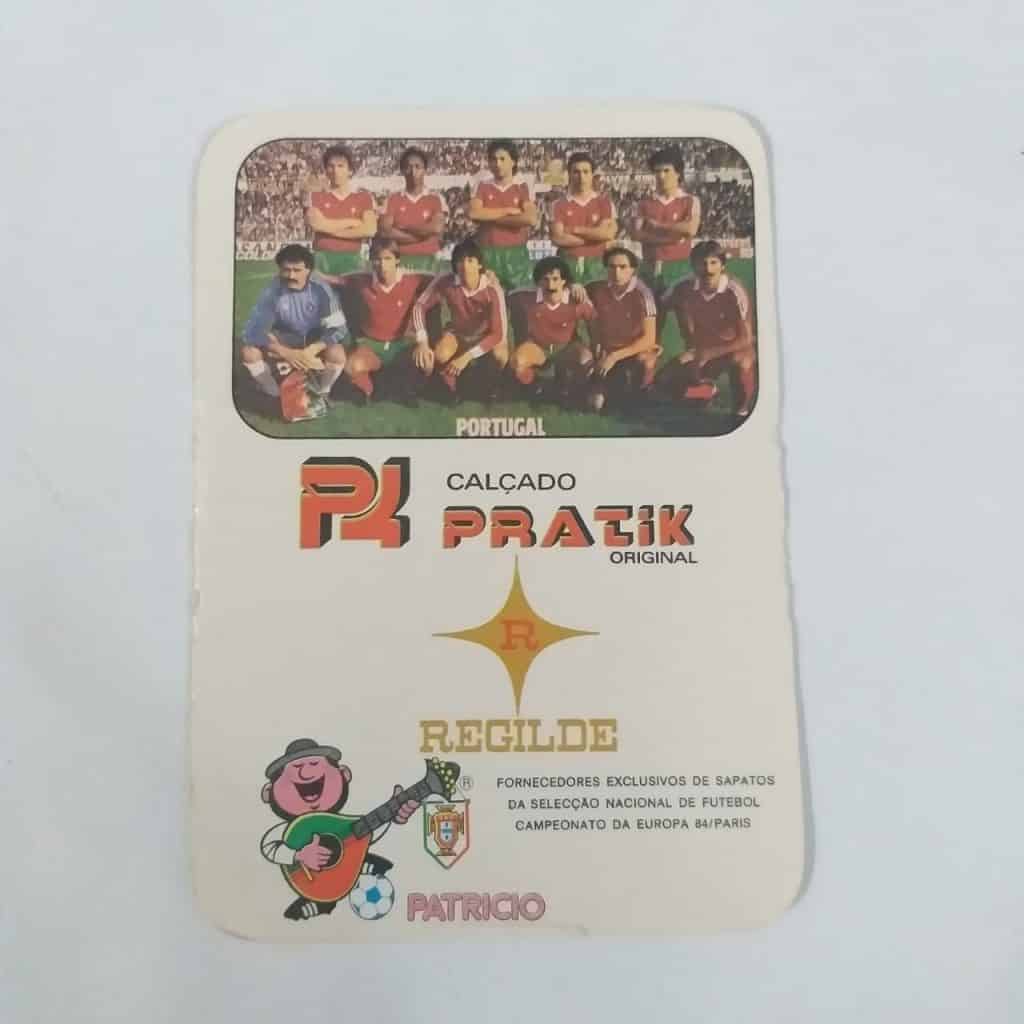 Calendário de Bolso (Tema Futebol) - Calçado Pratik (Portugal) - Ano 1985