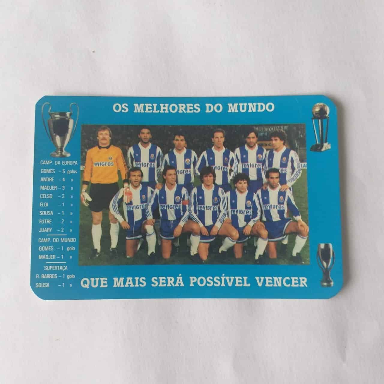 Calendário de Bolso (Tema Futebol) - Futebol Clube do Porto (Portugal) - Ano 1988