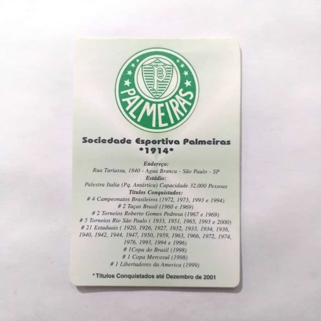 Calendário de Bolso (Tema Futebol) - Palmeiras - Ano 2003