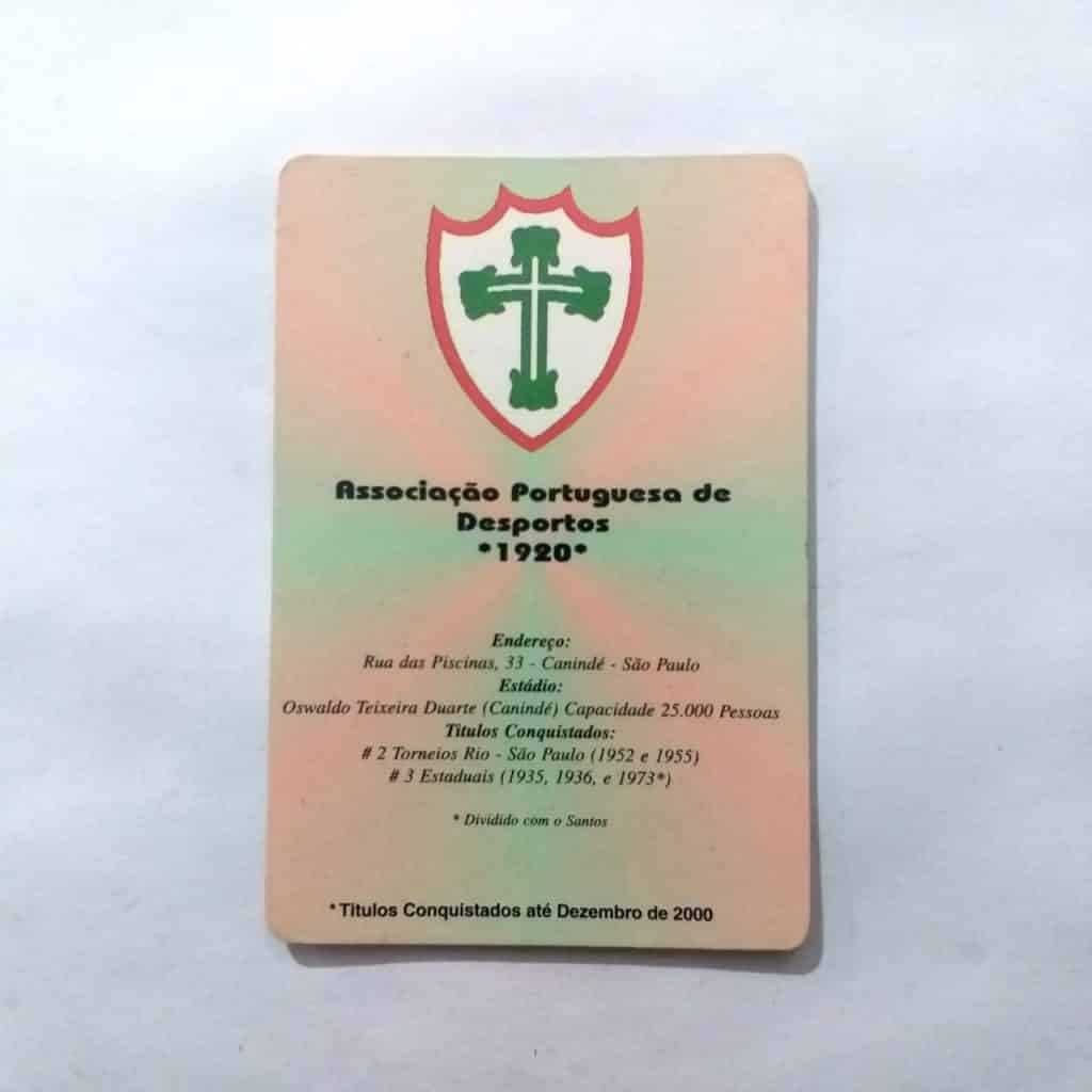 Calendário de Bolso (Tema Futebol) - Portuguesa - Ano 2002