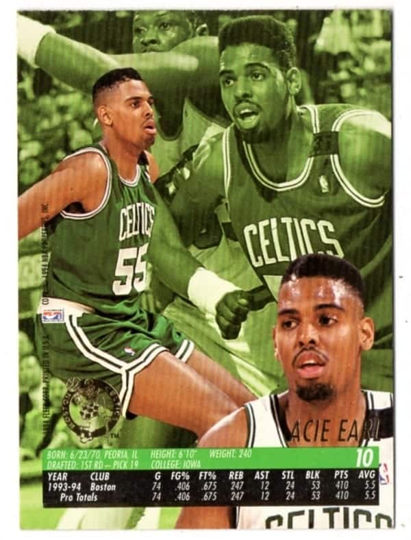 | Casa do Colecionador Card Fleer Ultra NBA - 10 - Acie Earl - Boston Celtics - 1994 / 1995