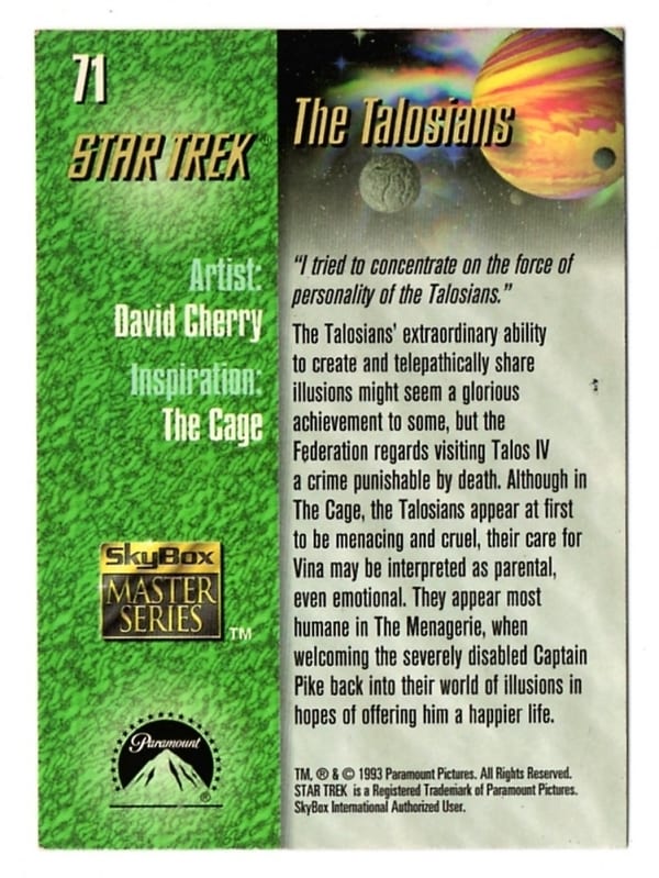 | Casa do Colecionador Card SkyBox Master Series - 1993 - Star Trek - Nº 71 - The Talosians - Jornada Nas Estrelas