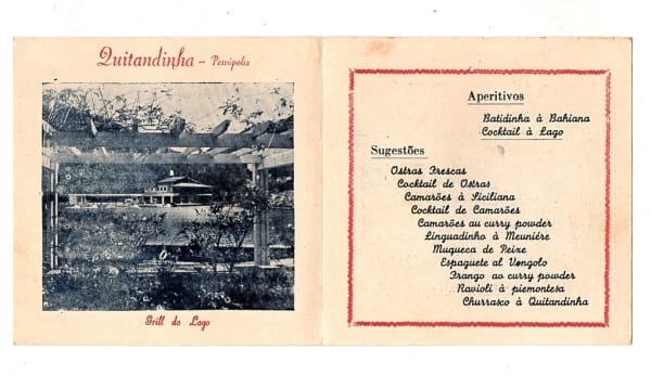 | Casa do Colecionador Cardapio - Menu - Hotel Quitandinha - Grill do Lago - Anos 50 - Ilustração Walt Disney