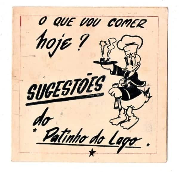 | Casa do Colecionador Cardapio - Menu - Hotel Quitandinha - Grill do Lago - Anos 50 - Ilustração Walt Disney
