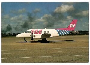 Cartao Postal Embraer Emb 110 Bandeirante - TAF Linhas Aéreas - 1996 - Aviação