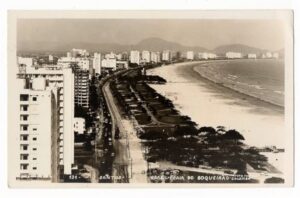 Cartao Postal Fotografico Santos SP - Praia do Boqueirão - Anos 50