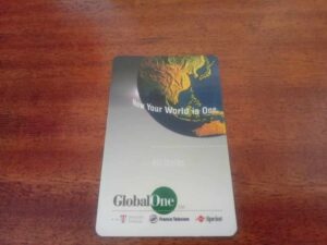 Cartão Recarga Global One 1998 / Now Your world is One / Planeta Terra