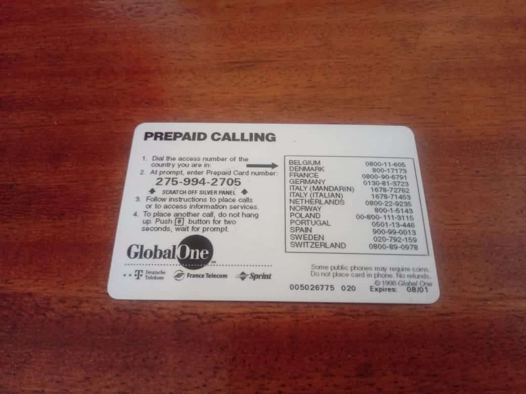 | Casa do Colecionador Cartão Recarga Global One 1998 / Now Your world is One / Planeta Terra
