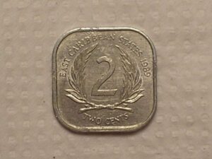 East Caribbean States ) 2 Cents - 1989 / Alumínio / Soberba ( Caribe do Oeste) / cod. 240