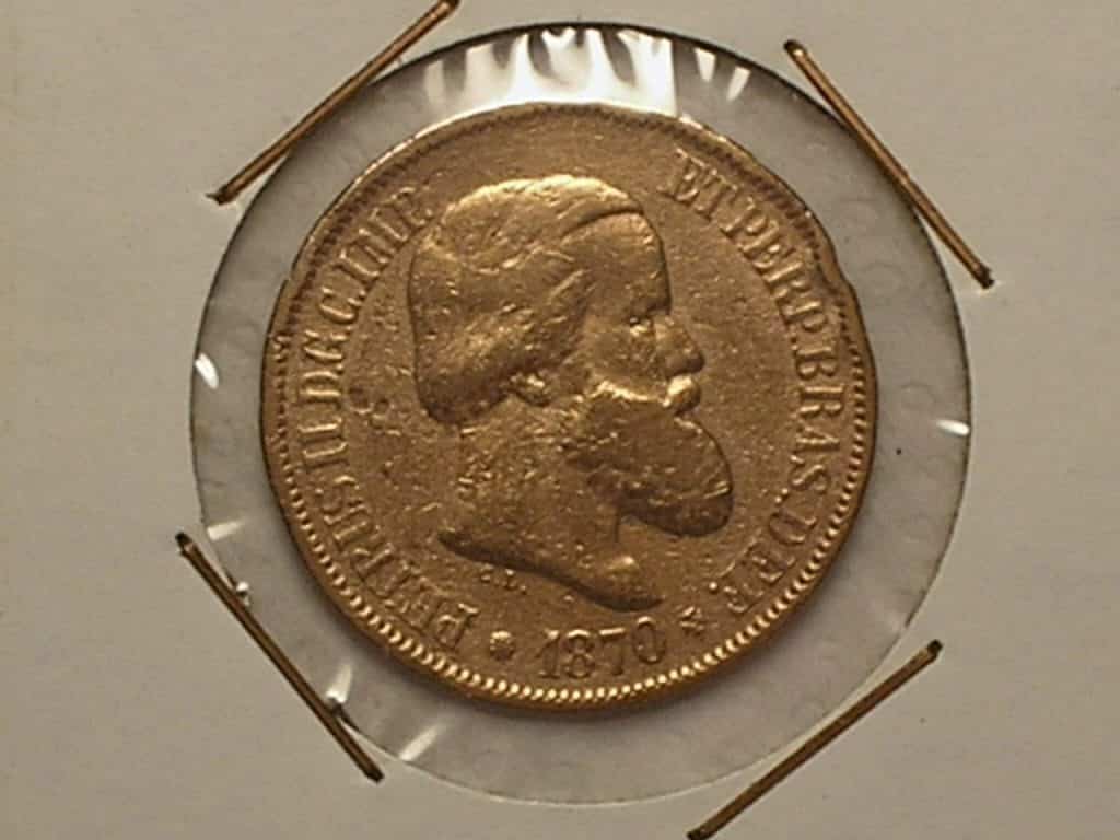 | Casa do Colecionador Escassa) 20 Réis - 1870 / Petrus 2º / Bronze / Cod. 540.1