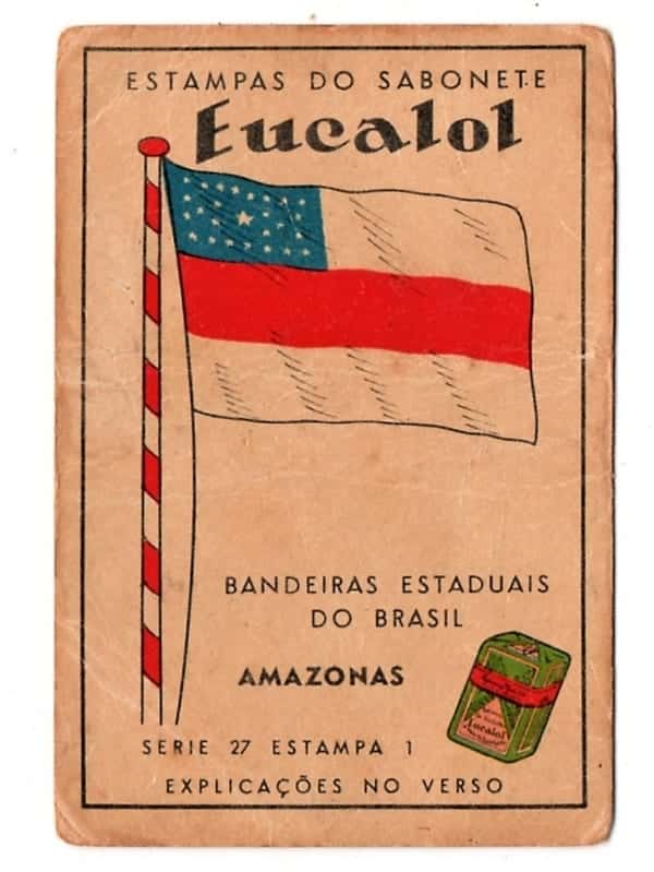 | Casa do Colecionador Estampas Eucalol - Bandeiras Estaduais do Brasil - Amazonas - Série 27 - Estampa 1 - Anos 40 / 50 - 2° Emissão