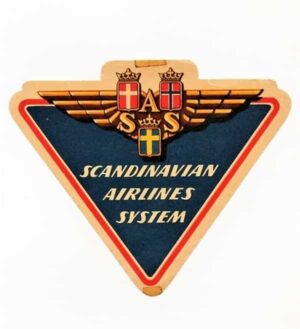 Etiqueta Bagagem / Mala Scandinavian Airlines System Anos 50 - Aviação