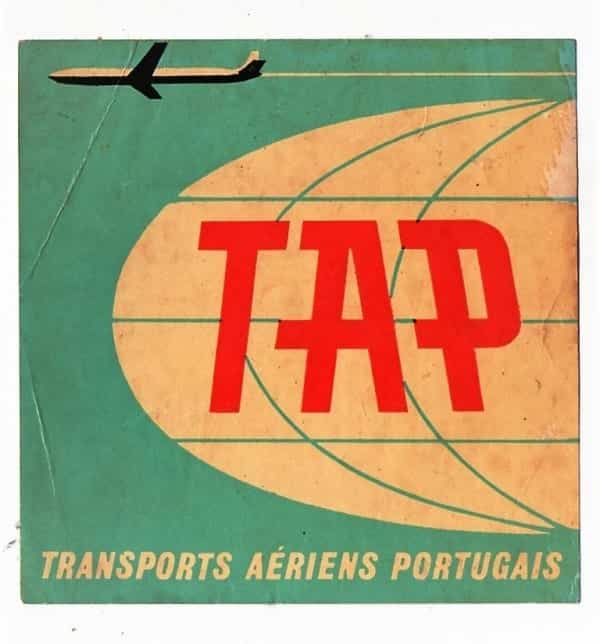 | Casa do Colecionador Etiqueta De Bagagem / Mala - Aviação / Trnasportes Aereos Portugueses - TAP - Anos 50