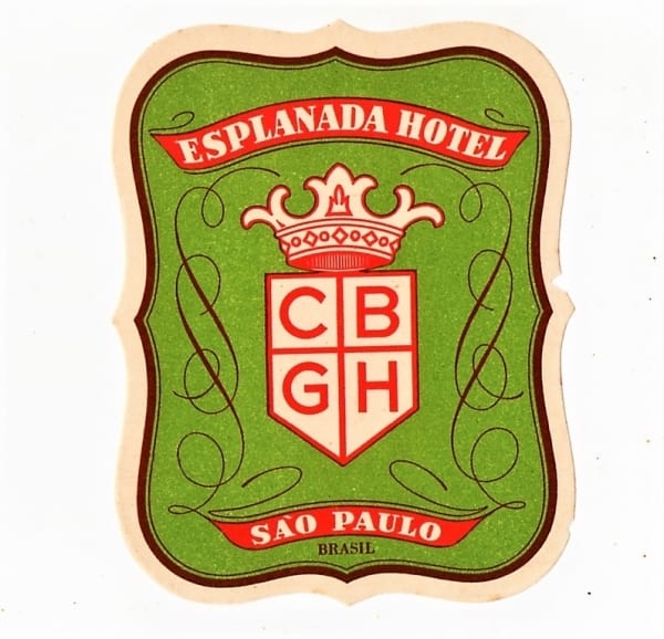 | Casa do Colecionador Etiqueta De Bagagem / Mala Esplanada Hotel São Paulo ( SP ) - Anos 60