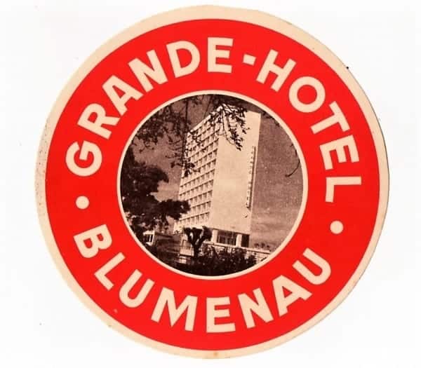 | Casa do Colecionador Etiqueta De Bagagem / Mala Grande Hotel Blumenau Anos 60