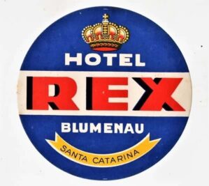 Etiqueta De Bagagem / Mala Hotel Rex Blumenau Anos 60