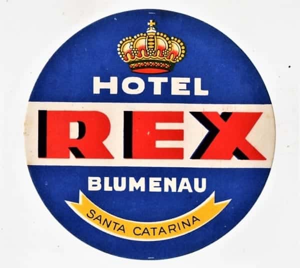 | Casa do Colecionador Etiqueta De Bagagem / Mala Hotel Rex Blumenau Anos 60
