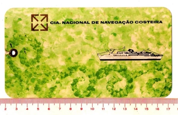 | Casa do Colecionador Etiqueta de Mala / Bagagem - Companhia Nacional de Navegação Costeira Anos 60 - Cisnes Brancos